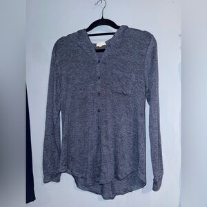 Paper + Tee Navy Button-Up Soft long sleeved hoodie